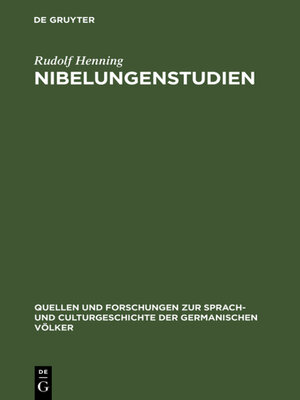cover image of Nibelungenstudien